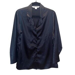 Victoria’s Secret Women’s Small Black Silk-Like Pajama Shirt